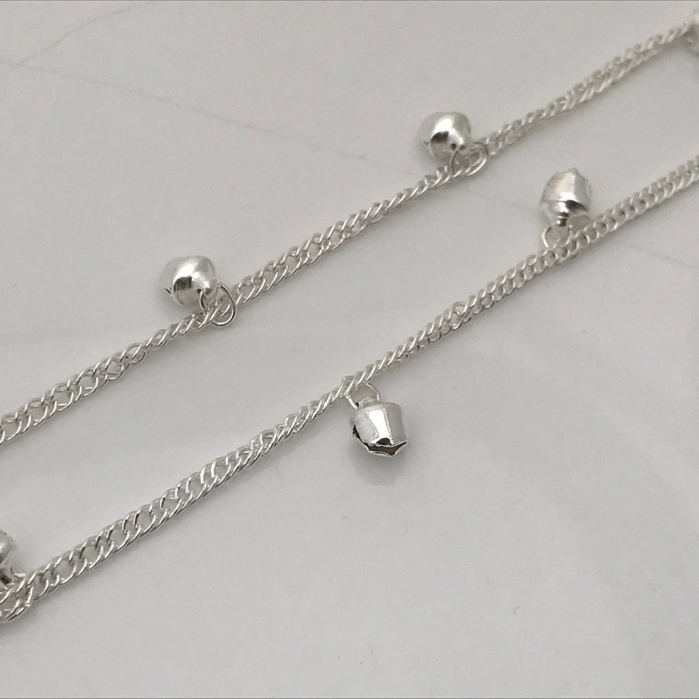 Anklet Payal Silver Tone Bell Foot Women Fashion J - Picture 4 of 10